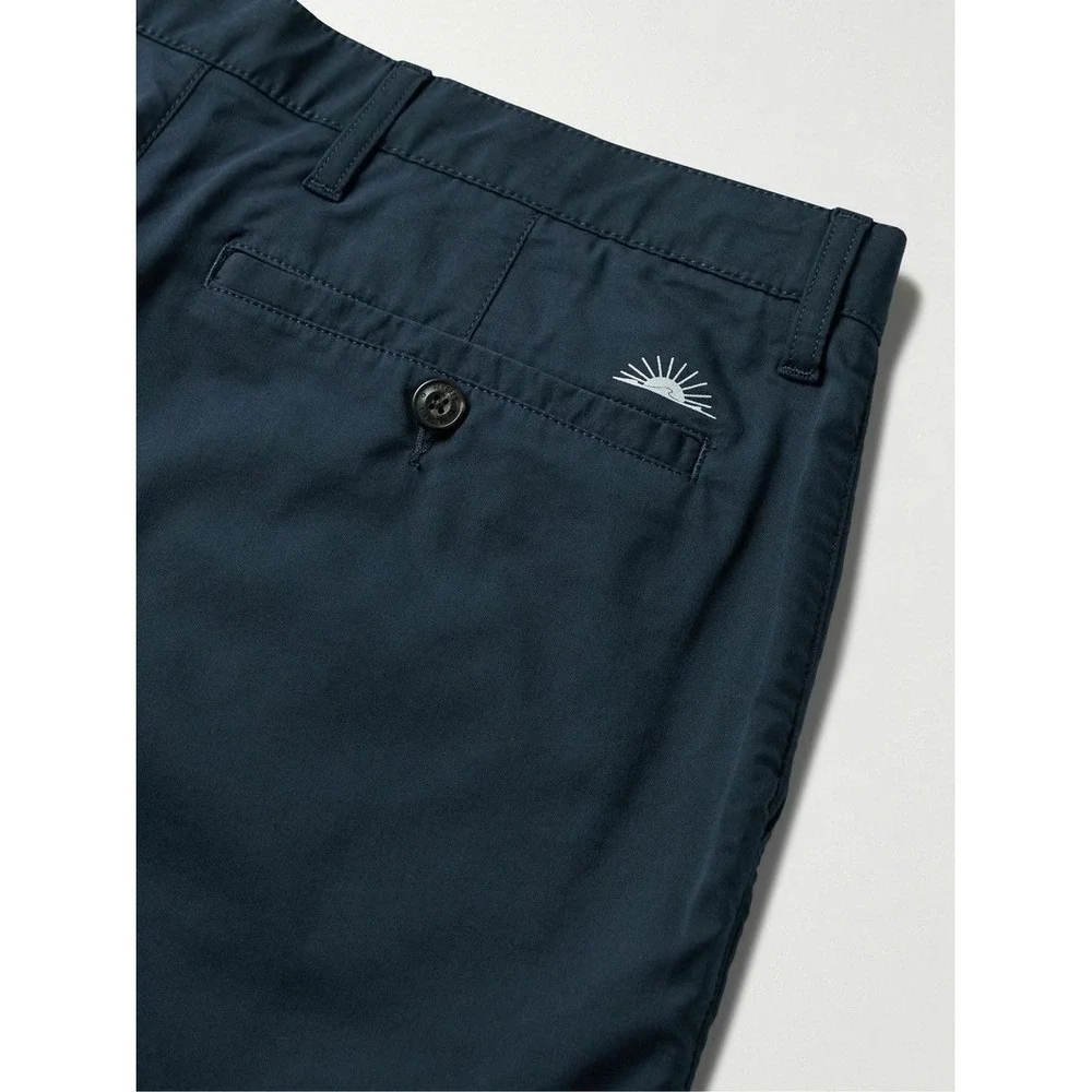Faherty Movement‎ Straight Leg Organic Cotton COOLMAX-Blend Chino Shorts Blue 29